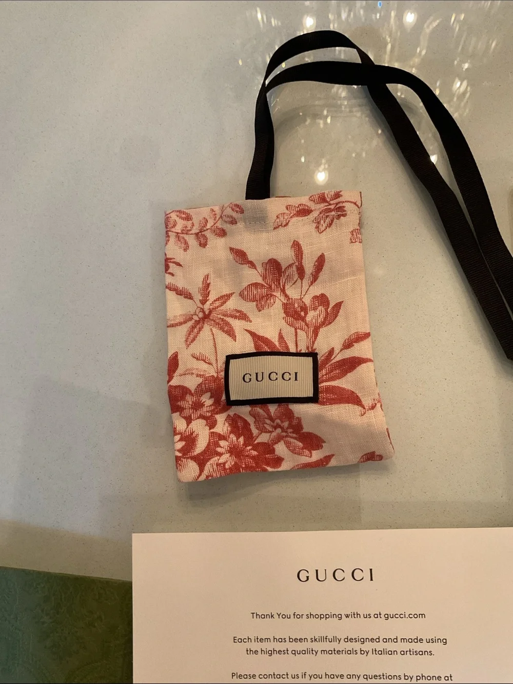 Gucci Pink Floral Drawstring Pouch and bundle shown - Picture 2 of 4